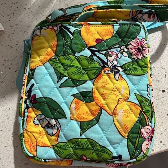 Vera Bradley RFID Little Hipster /Crossbody Quilted Cotton Lemon Grove - Picture 7 of 10